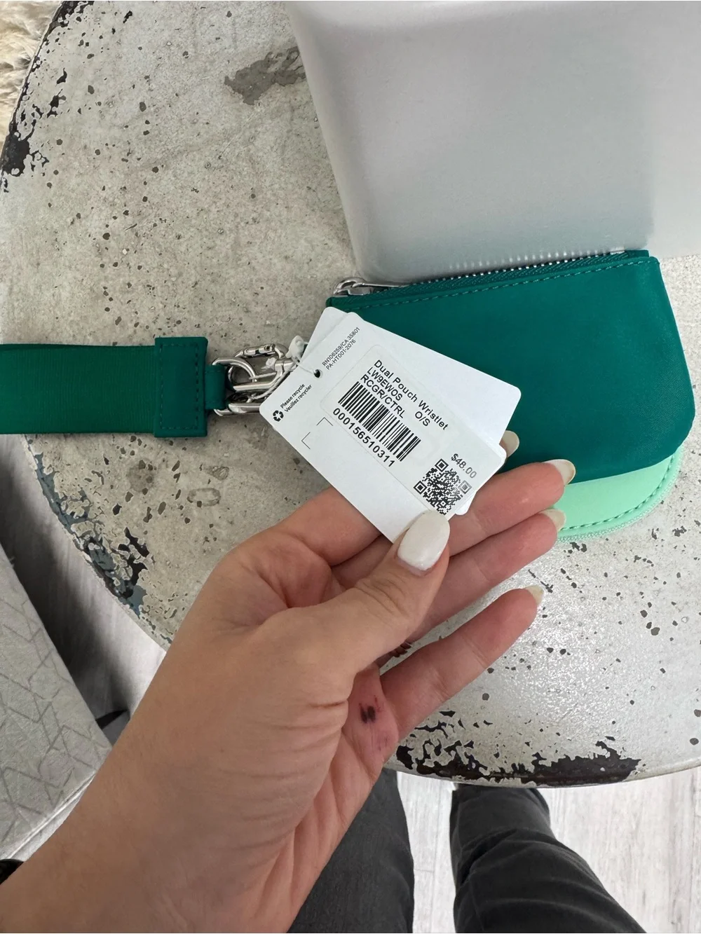 lululemon athletica Mint Green and Teal Double Pouch Wristlet